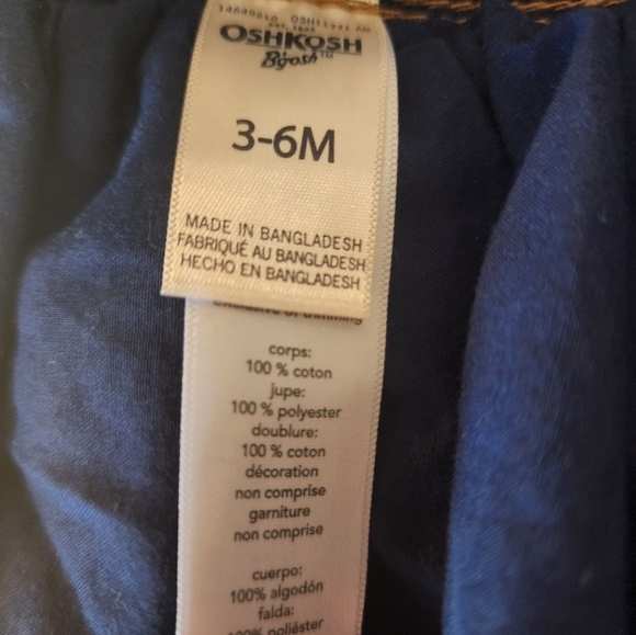 OshKosh B'Gosh Sparkle Jean Overalls Size 3-6 Months - Picture 5 of 5